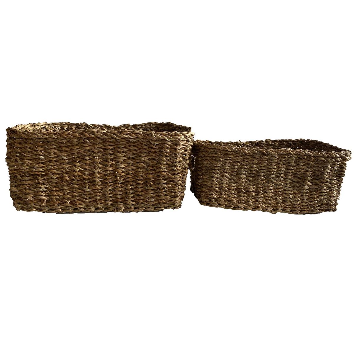 DECOGREEN - Set de 2 Cestos Rectangular Ganjes S 30x20x14 y M 34x25x16 cm