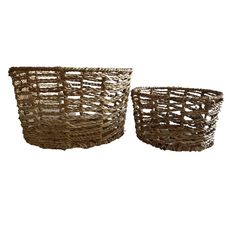 Set 2 Cestos Decorativos Seagrass Bangalore Organizadores