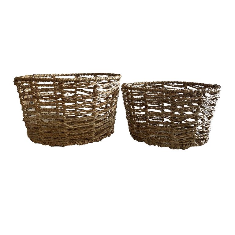 Set De 2 Cestos Organizadores Seagrass Bangalore Decorativos