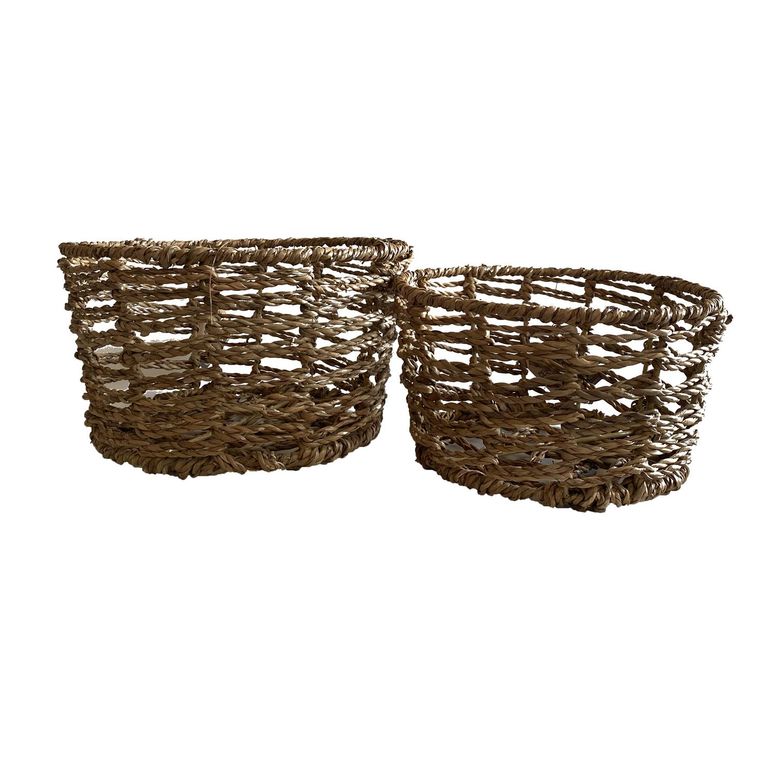 Set 2 Cestos Seagrass Bangalore Decorativos Multiusos Hogar