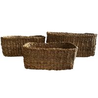 Set 3 Cestos Rectangular Ganjes S 30X20X14, M 34X25X16 Y L 40X30X18 Cm