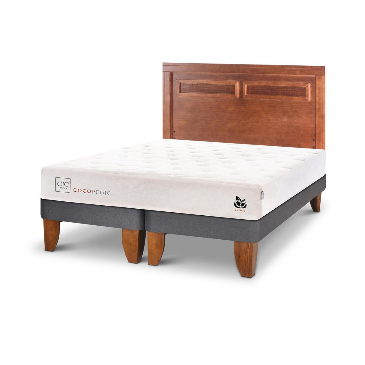 CIC - Cama europea Cocopedic King + Muebles