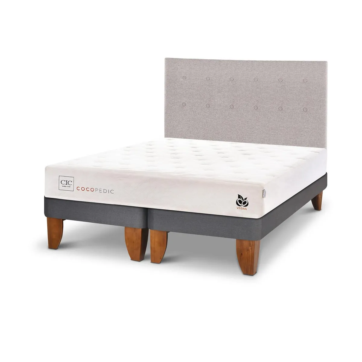 CIC - Cama europea Cocopedic 2 plazas + Muebles