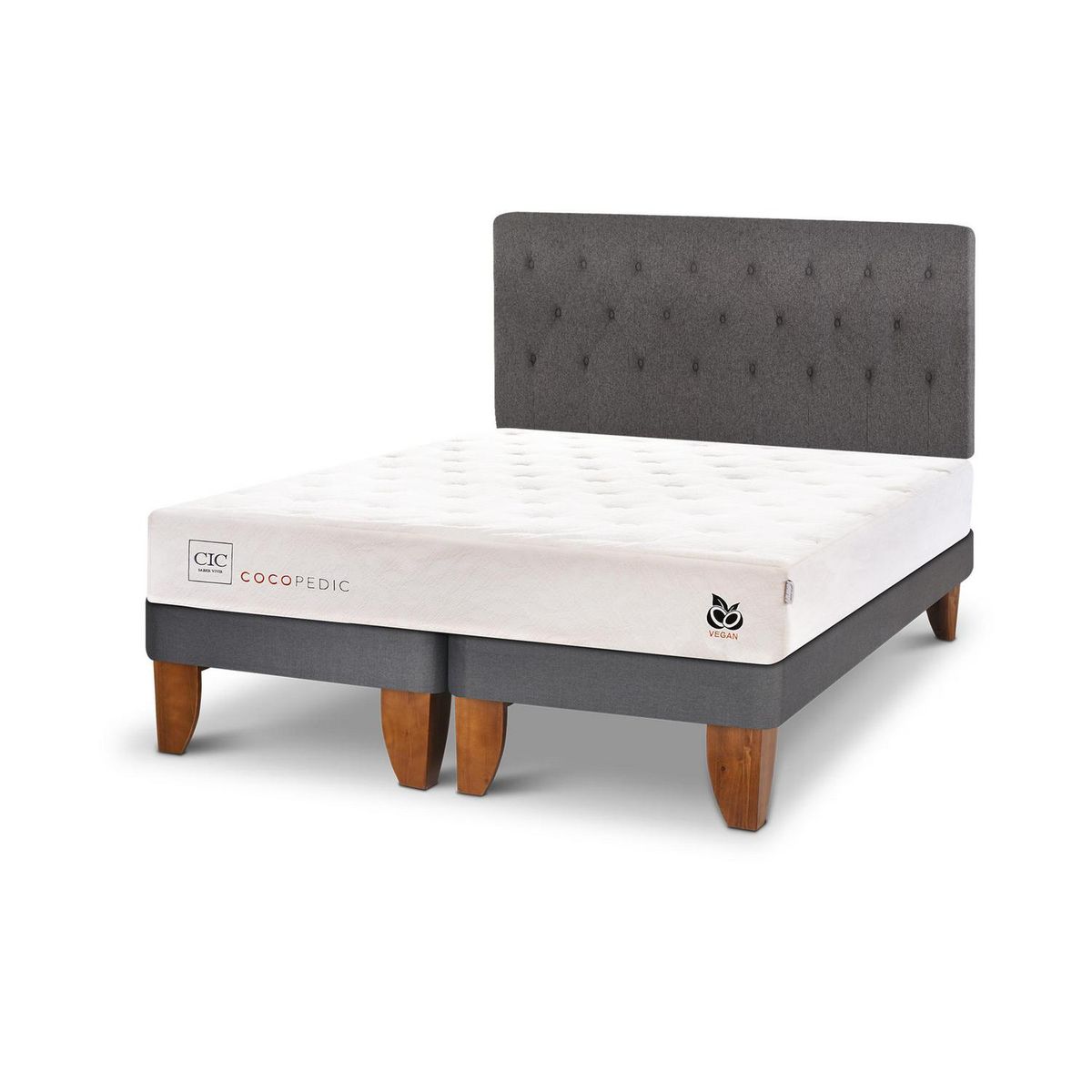 CIC - Cama europea Cocopedic King + Muebles