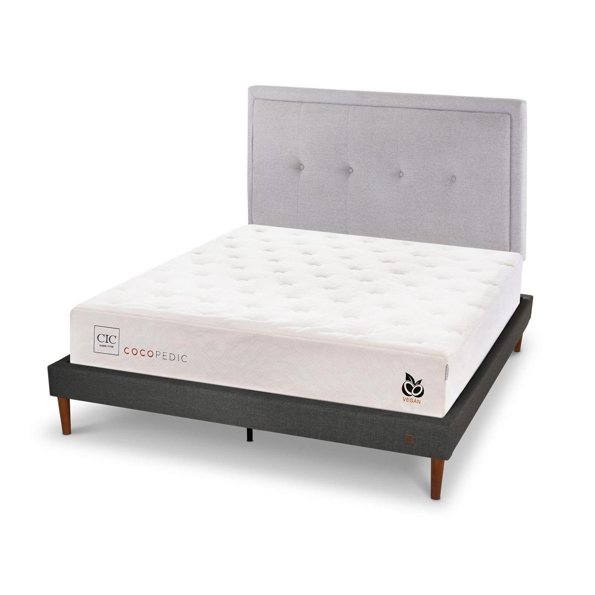 CIC - Cama europea Cocopedic 2 plazas + Muebles
