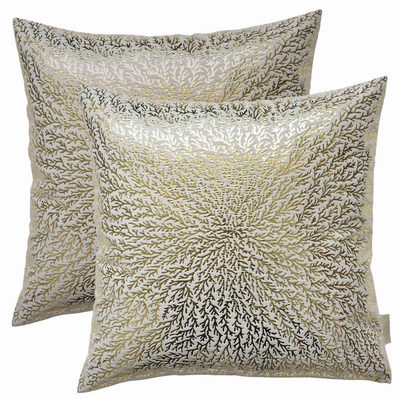 INES JOHNSON - Pack cojín folia ramas 44x44 cm