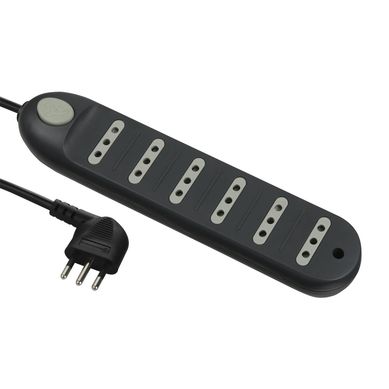 Alargador 6 Tomas 5 metros con Switch Negro