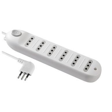 Alargador 6 tomas 5 metros con switch blanco