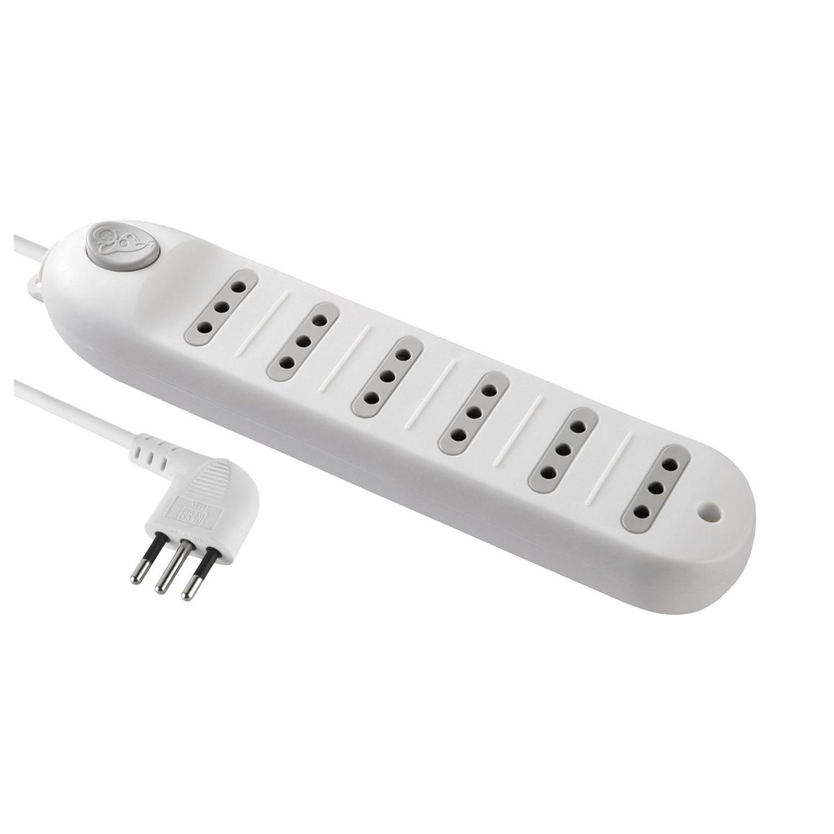 ELECTRALINE - Alargador con Switch 6 Toma(s) 5 m Blanco