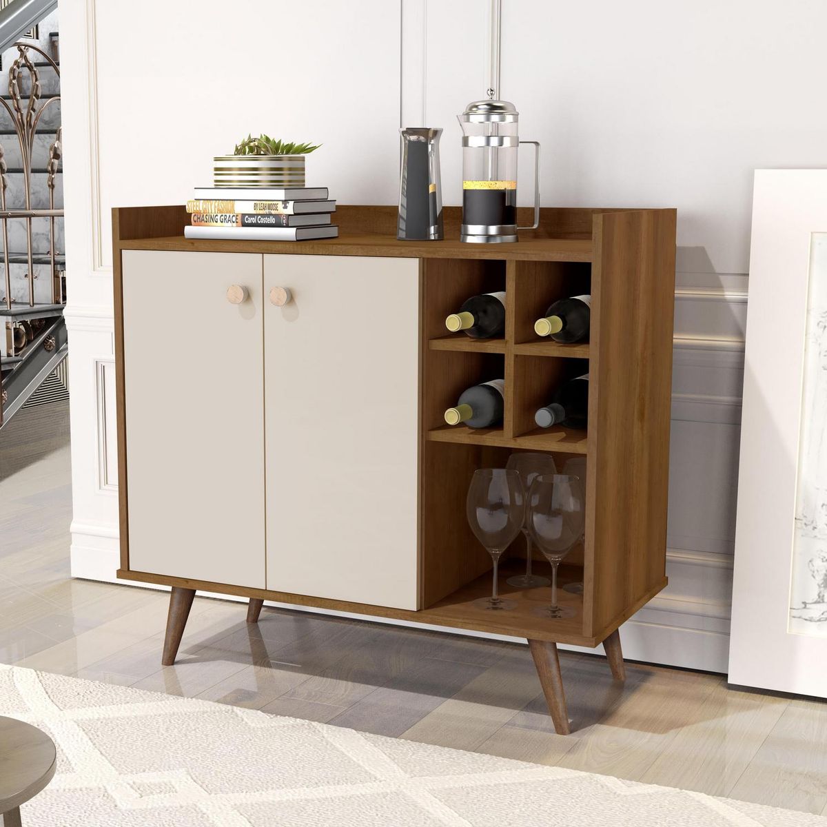 BE DESIGN - Arrimo bar 2 puertas Be caramelo perla