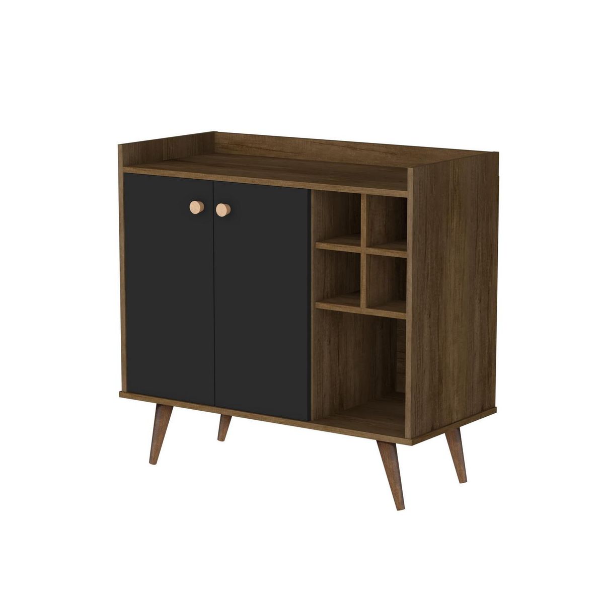 BE DESIGN - Arrimo bar 2 puertas Be canela negro