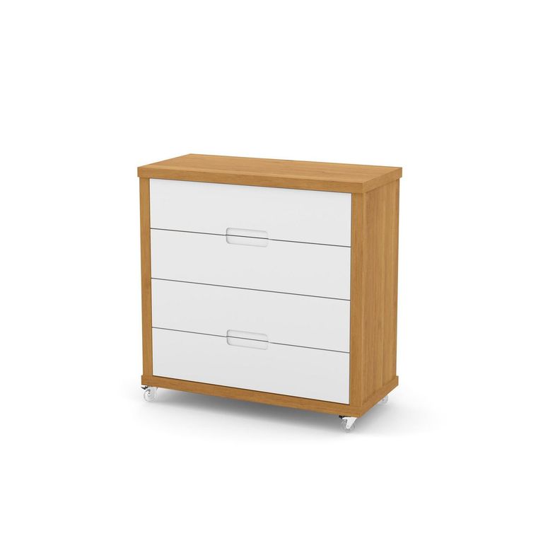 Cómoda 4 Cajón(es) Tutto 96x98x44 cm Blanco/Caramelo