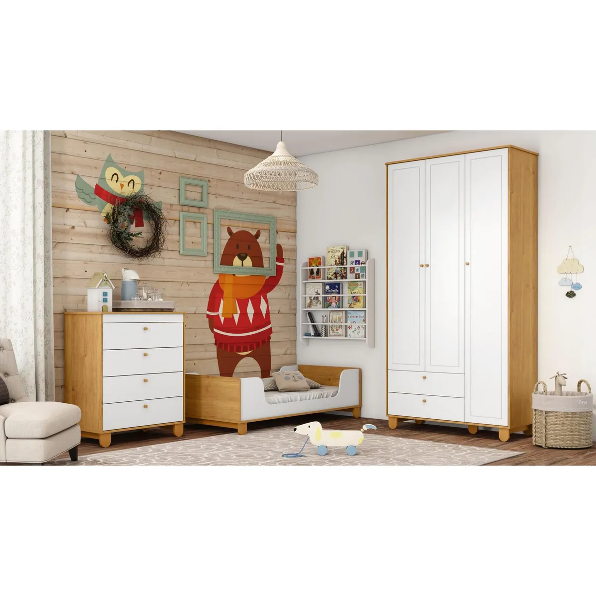 KIDSCOOL - Mini Cama Infantil Zupi Blanco caramelo