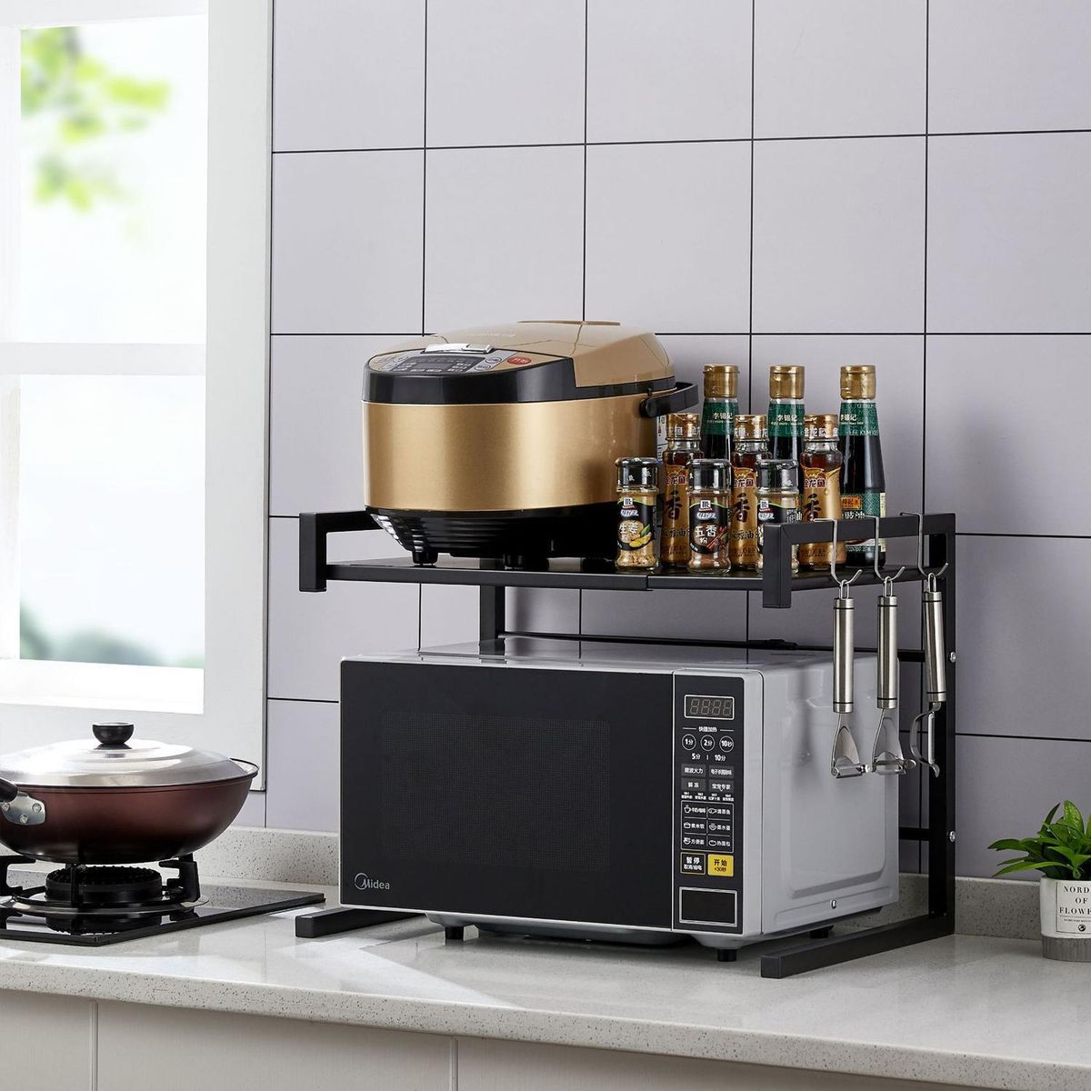 IMPORTADORA USA - Repisa Organizador Microondas Ajustable Importadora Usa 35x41x42cm