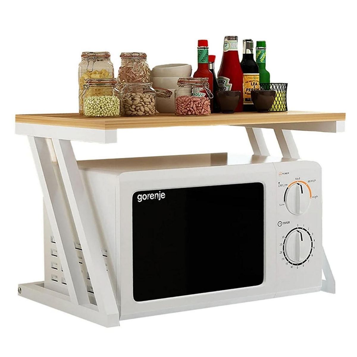 IMPORTADORA USA - Repisa organizador microondas madera 38x57x38 cm