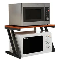 Repisa Organizadora para Microondas 38x57x38 cm Madera Negro/Café