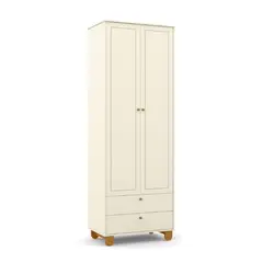 KIDSCOOL - Armario Zupi 2 Puerta(s) 2 Cajón(es) 2 Repisa(s) 77x218x46 cm Beige