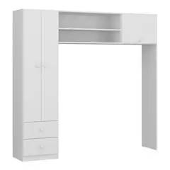 KIDSCOOL - Clóset 3 Puerta(s) 2 Cajón(es) 2 Repisa(s) 191x184x39 cm Blanco