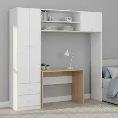 KIDSCOOL - Clóset 3 Puerta(s) 2 Cajón(es) 2 Repisa(s) 191x184x39 cm Blanco