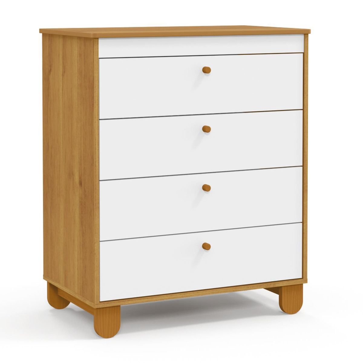 KIDSCOOL - Cómoda 4 Cajón(es) Zupi 77x93x46 cm Blanco/Caramelo