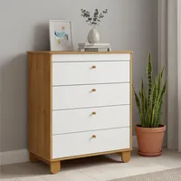 Cómoda 4 Cajón(es) Zupi 77x93x46 cm Blanco/Caramelo