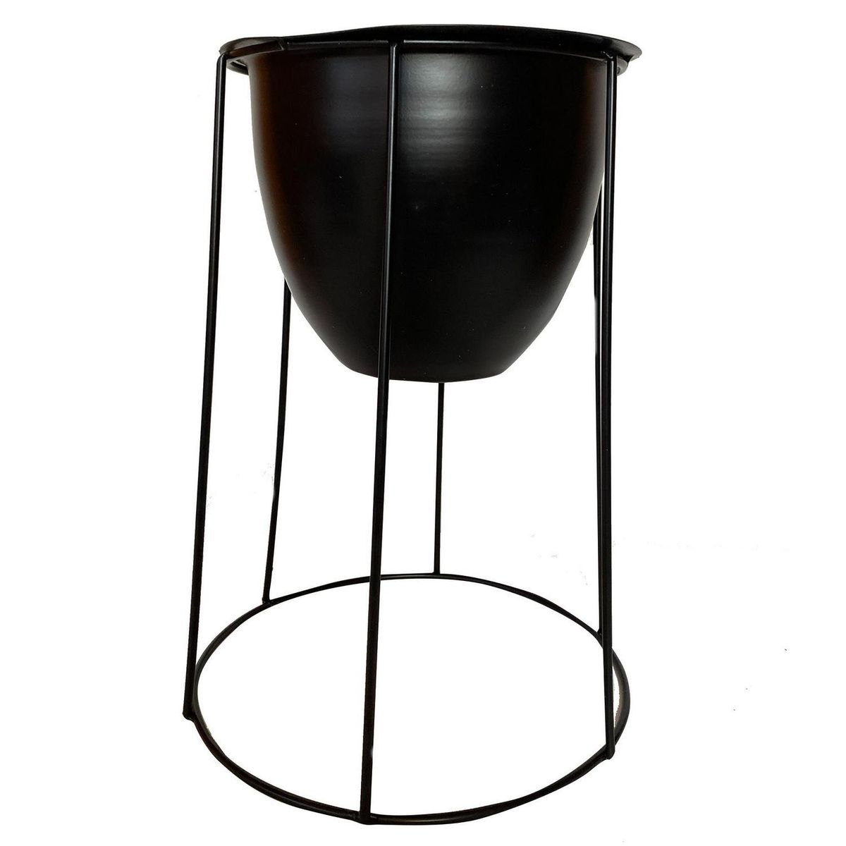 DECOGREEN - Macetero con Pedestal de Metal 15x30 Grafito