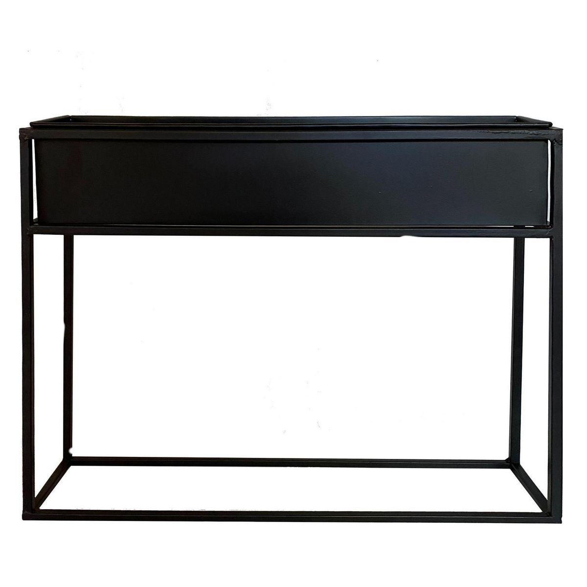 DECOGREEN - Jardinera con Pedestal de Metal 10x46 cm Grafito