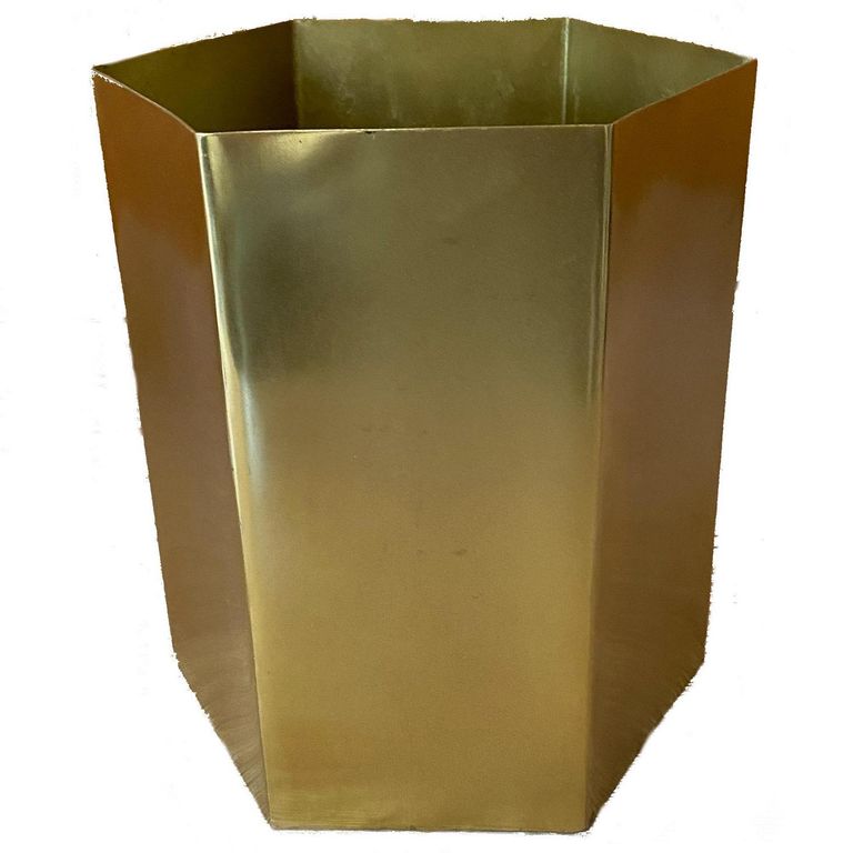 Macetero Octogonal de Metal 13.2x12.4 cm Dorado