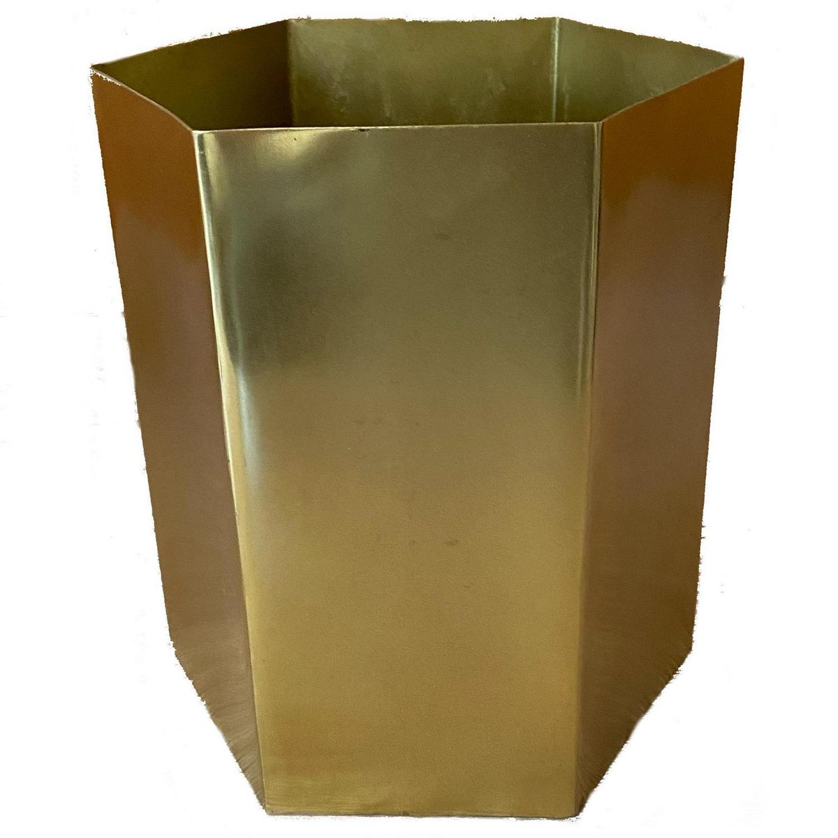 DECOGREEN - Macetero Octogonal de Metal 13.2x12.4 cm Dorado