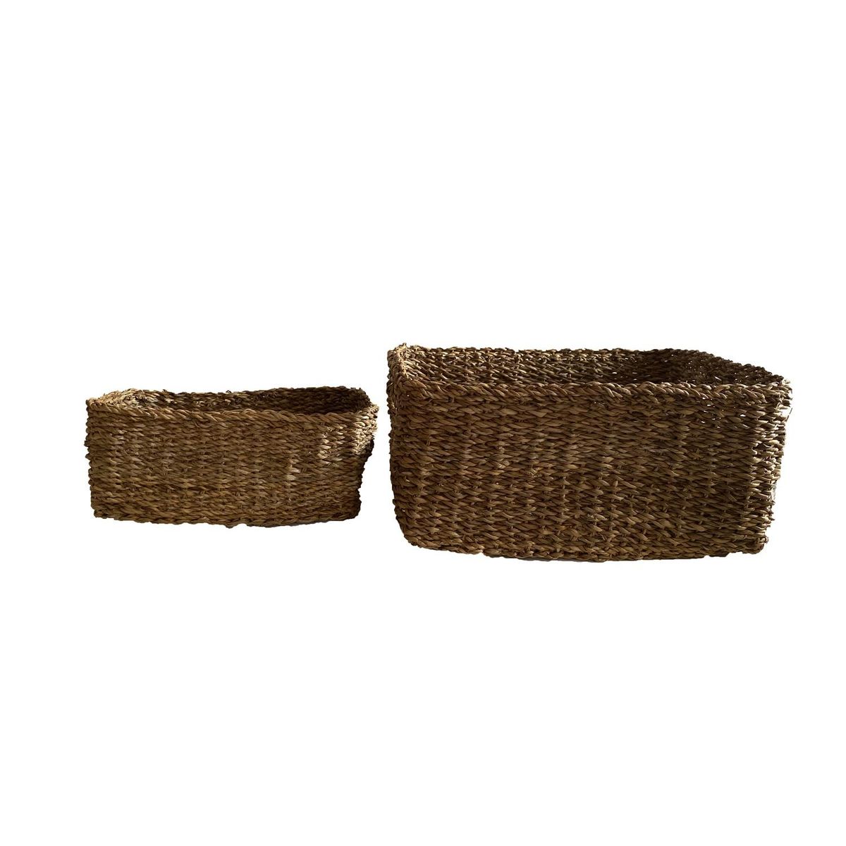 DECOGREEN - Set de 2 Cestos Rectangular Ganjes S 30x20x14 y L 40x30x18 cm