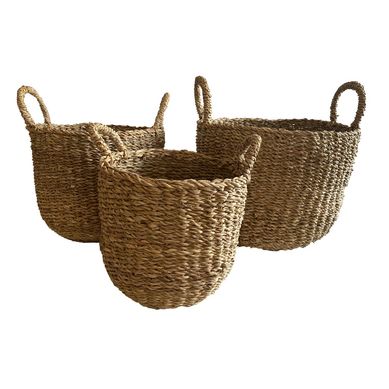 Set de 3 Cestos Delhi S 28x26x26 cm, M 33x28x31 cm y L 38x25x30 cm
