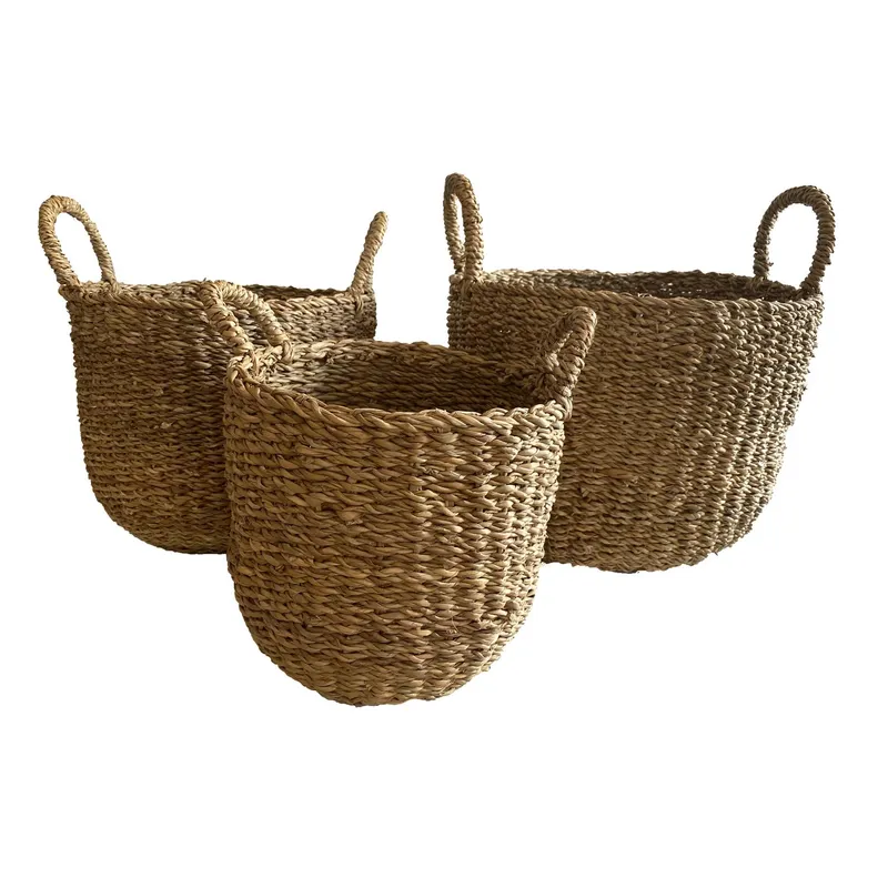 DECOGREEN - Set de 3 Cestos Delhi S 28x26x26 cm, M 33x28x31 cm y L 38x25x30 cm