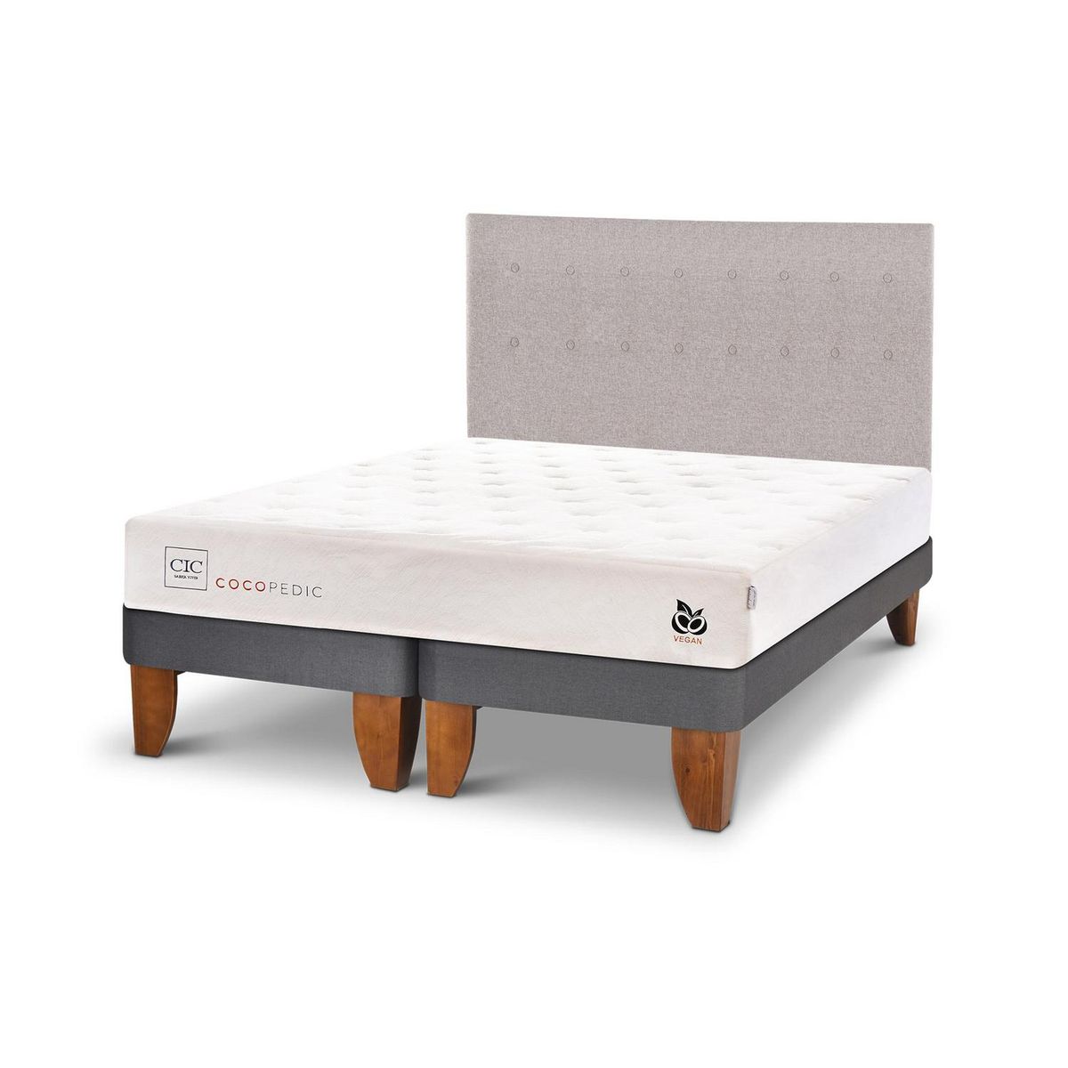 CIC - Cama europea Cocopedic King + Muebles