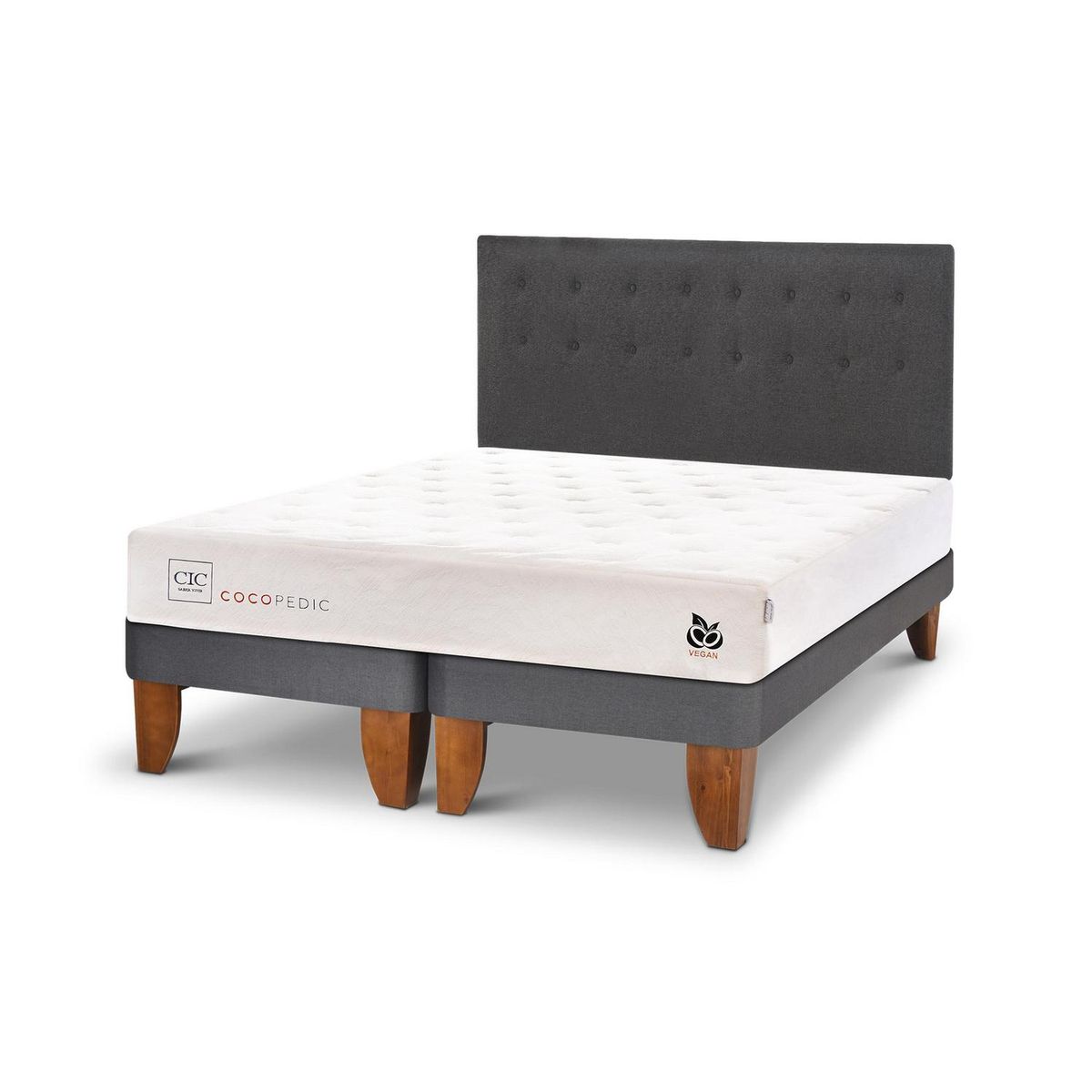 CIC - Cama europea Cocopedic King + Muebles