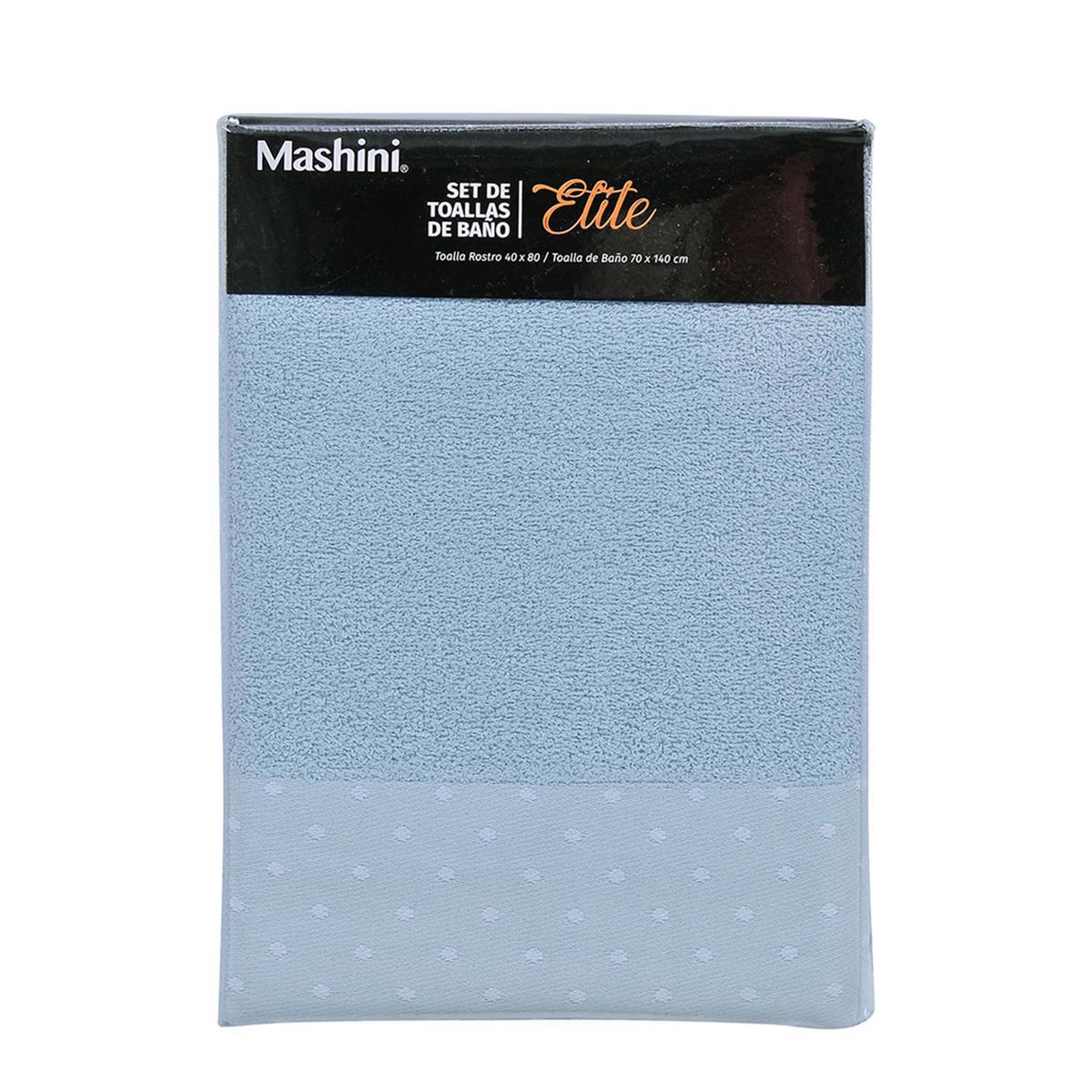 MASHINI - Set de 2 Toallas Verano 250 gr Algodón 70x140 cm Celeste