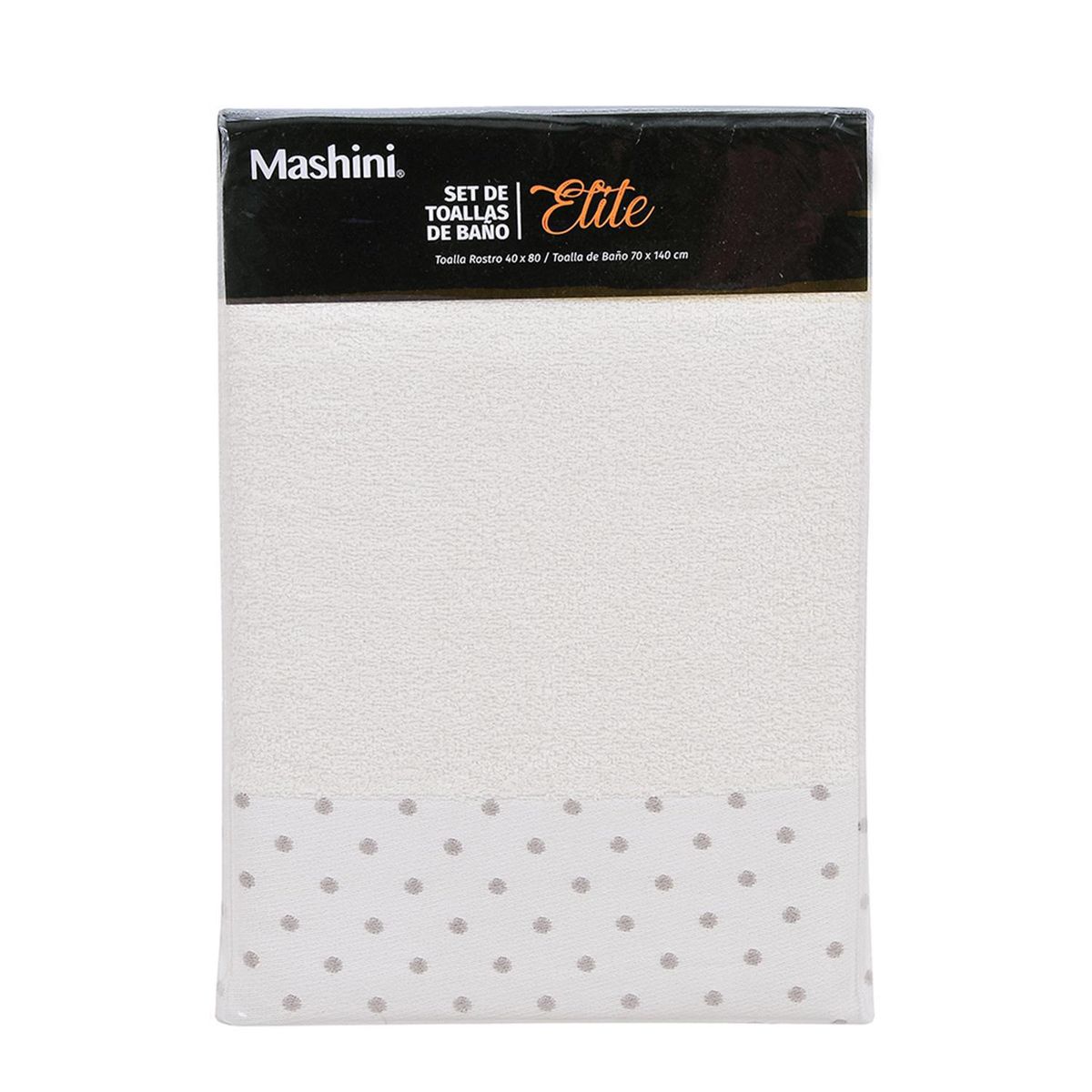 MASHINI - Set de 2 Toallas Verano 250 gr Algodón 70x140 cm Crudo