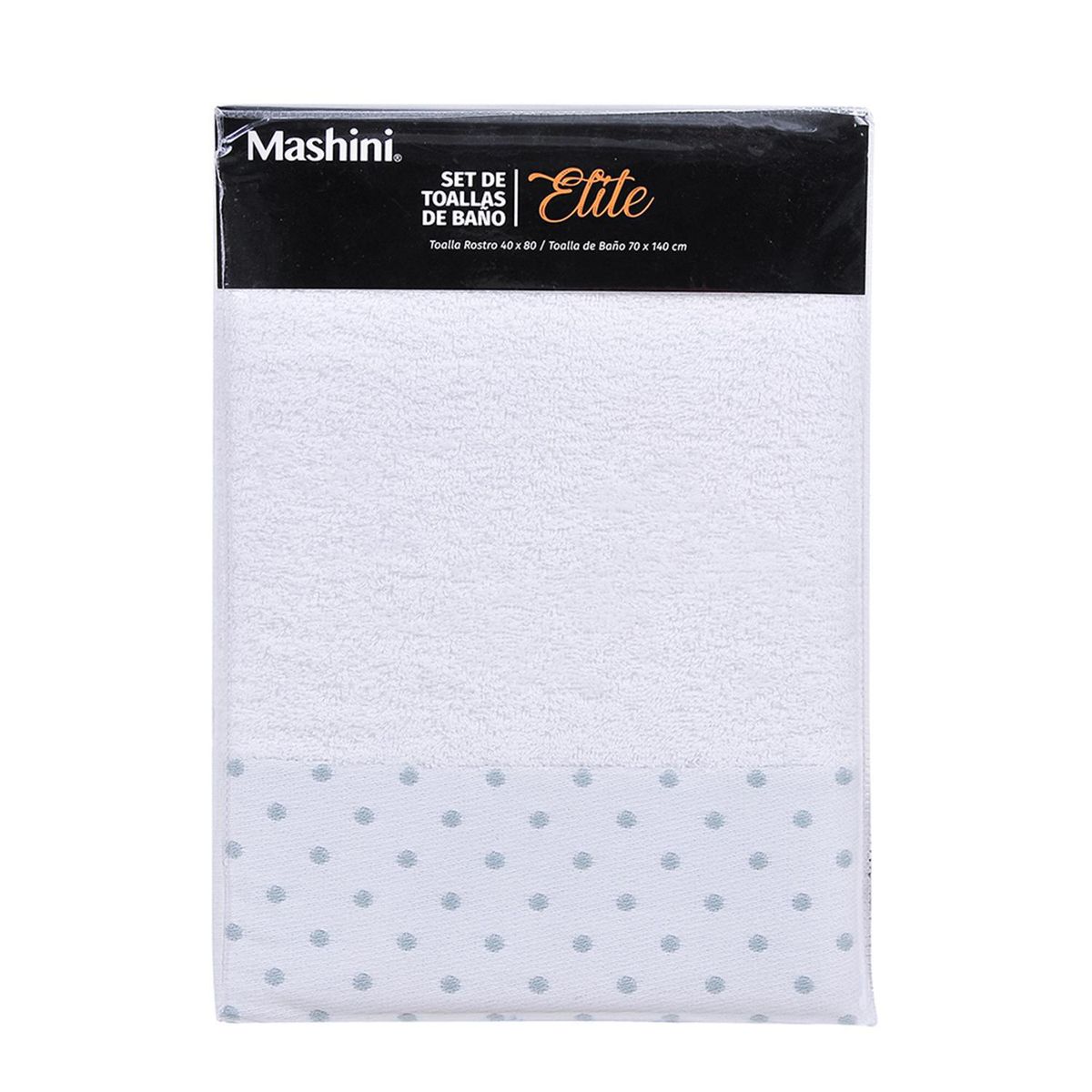 MASHINI - Set de 2 Toallas Verano 250 gr Algodón 70x140 cm Blanco
