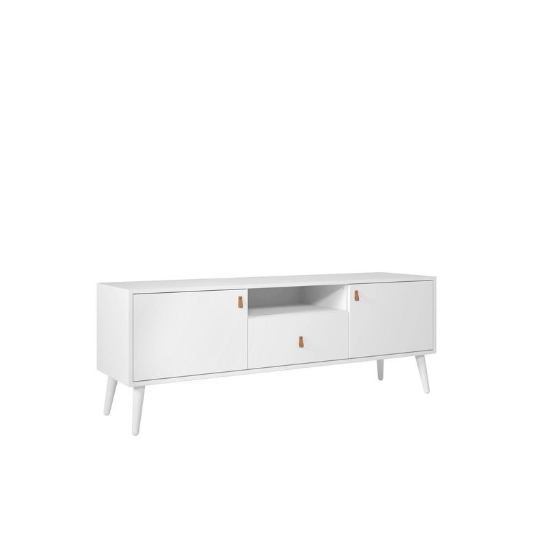AR DESIGN - Rack TV 2 puertas 1 cajón blanco 150x54x40 cm