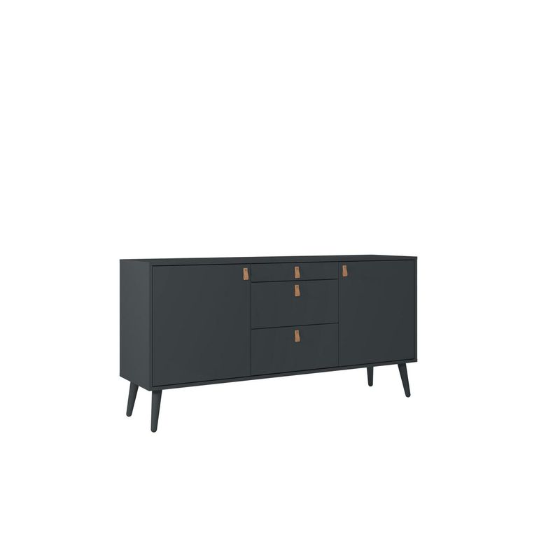 AR DESIGN - Buffet 2 puertas 3 cajones negro 150x75x40 cm