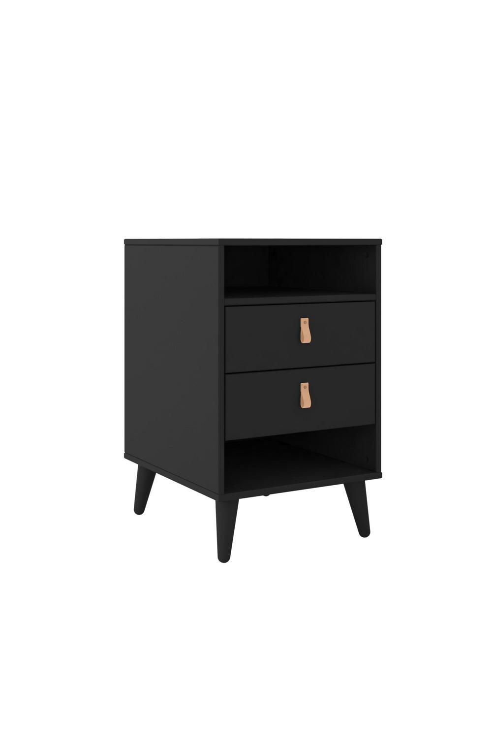 AR DESIGN - Velador 2 Cajón(es) 0 43x70x40 cm Negro