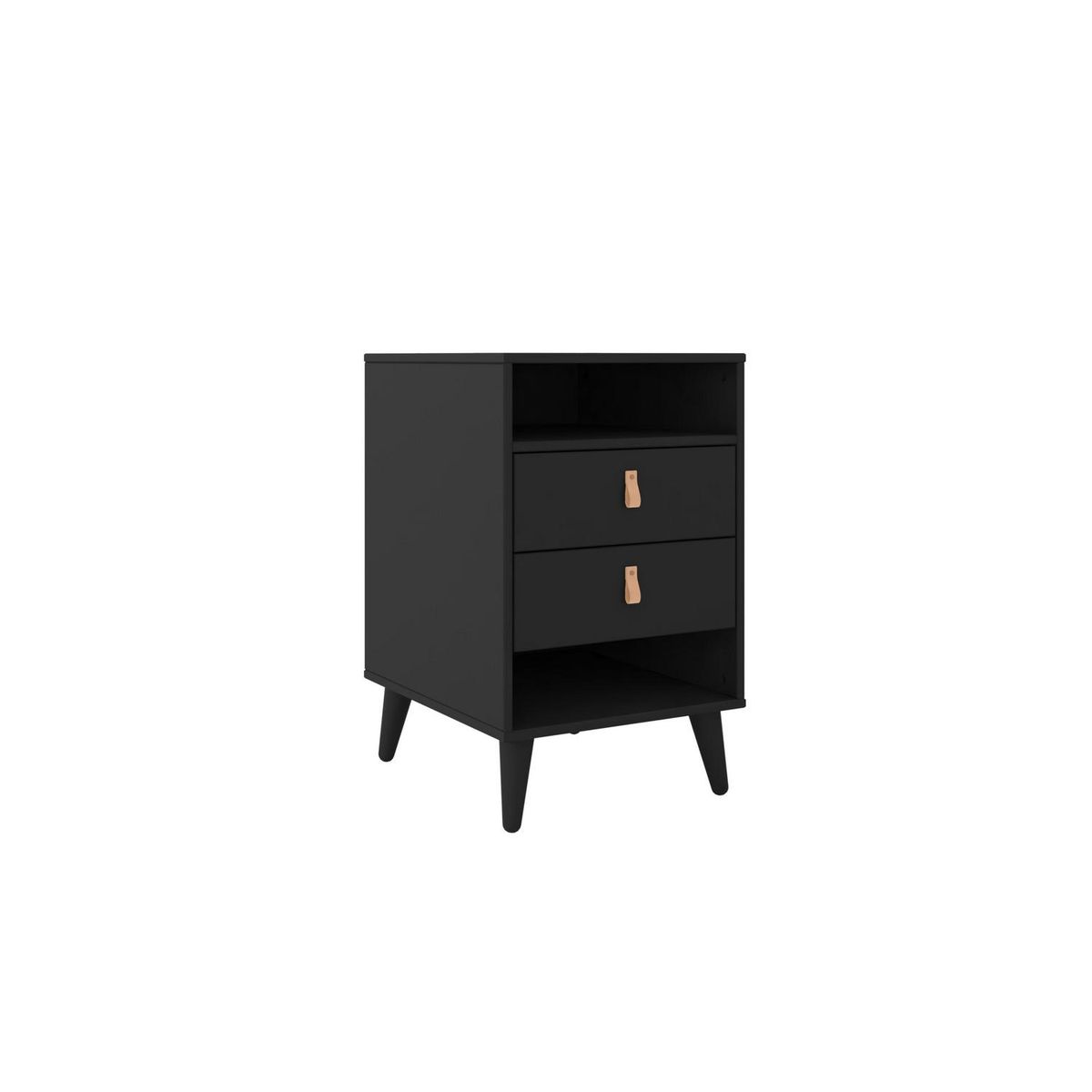 AR DESIGN - Velador 2 Cajón(es) 0 43x70x40 cm Negro