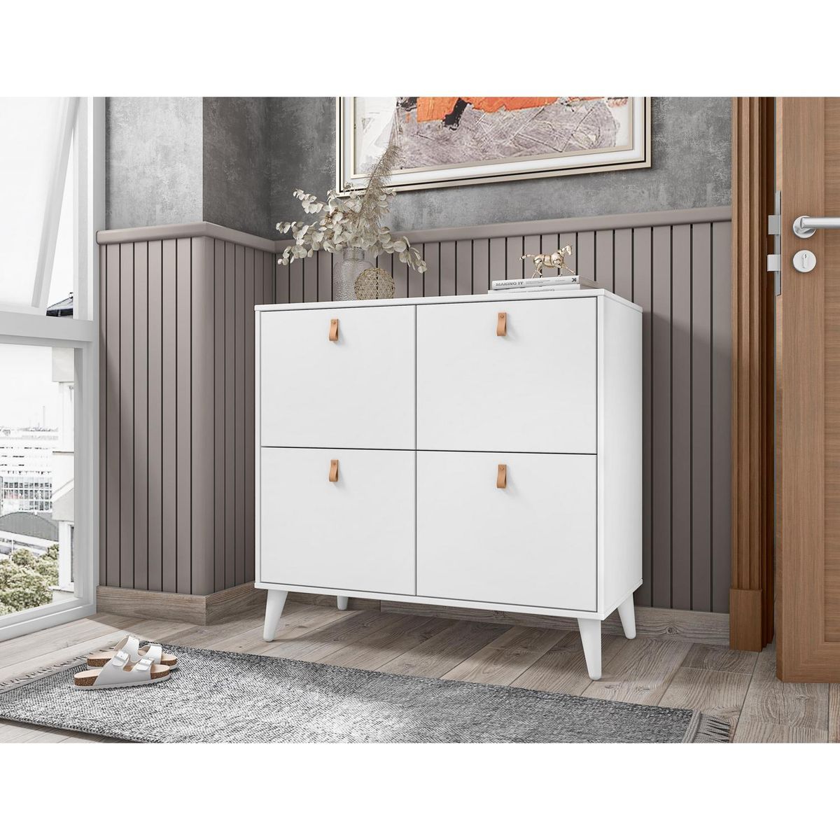 AR DESIGN - Zapatera Aglomerado 3 Nivel(es) 90x87x45 cm Blanco