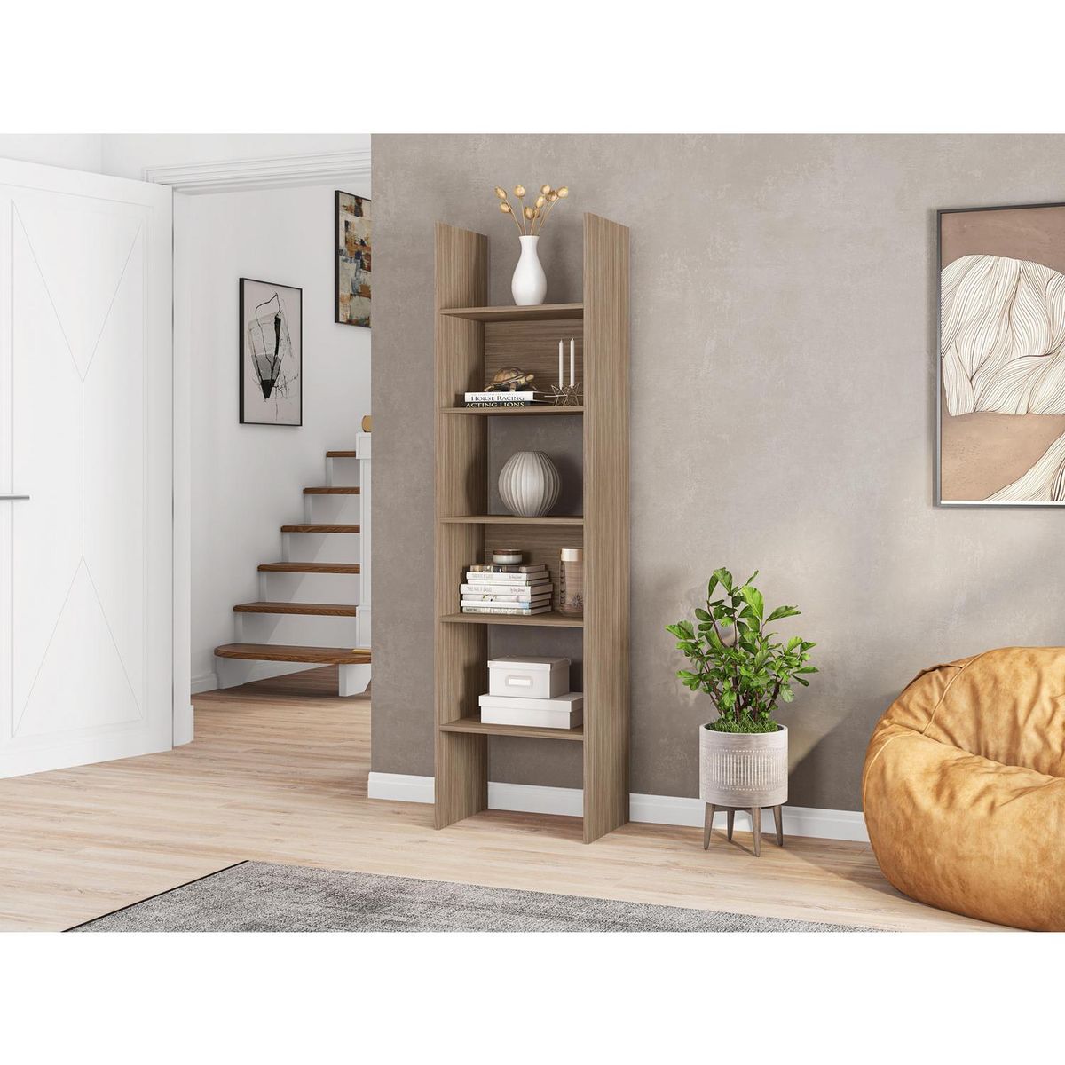 AR DESIGN - Librero Estocolmo Madera 2 Nivel(es) 50x185x35 cm Madera