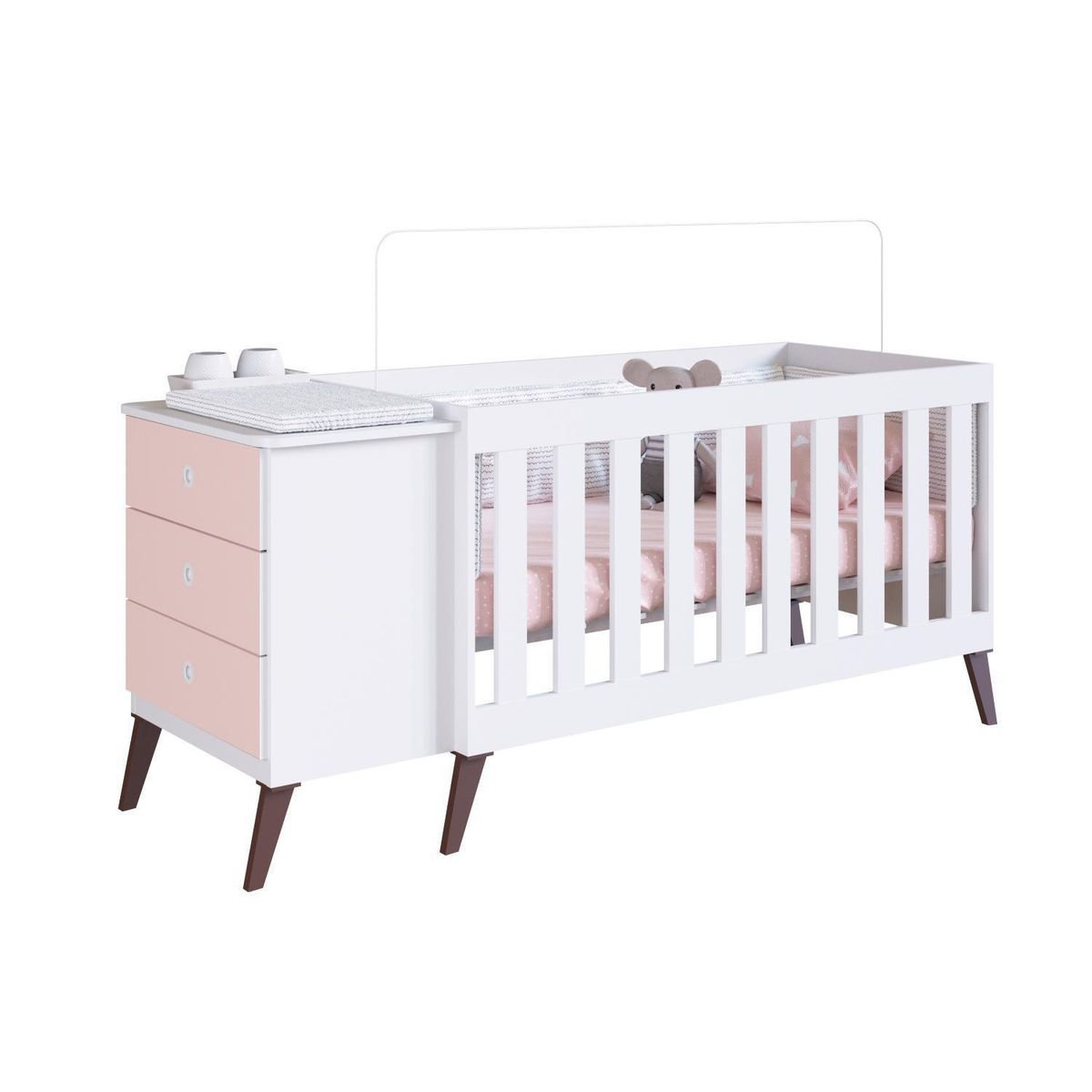 KIDSCOOL - Cuna cajonera encanto rosado