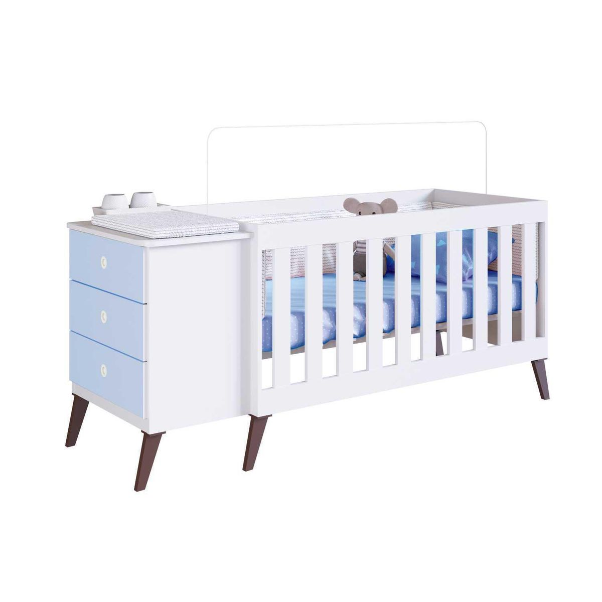 KIDSCOOL - Cuna cajonera encanto celeste