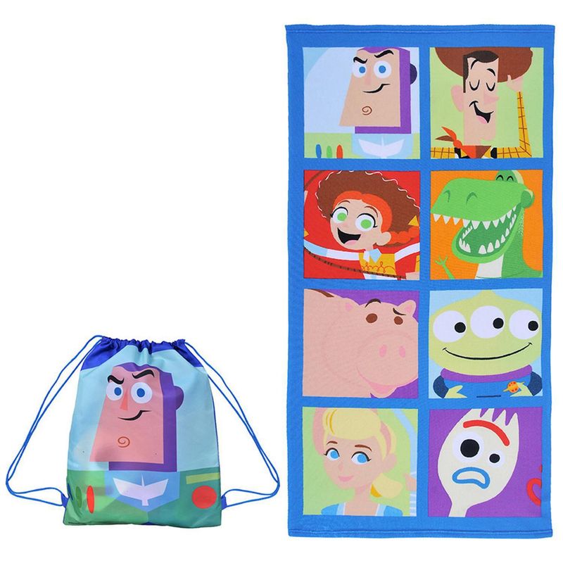 DISNEY - Toalla Playa con Bolso 250 gr Poliéster 70x140 cm Toy Story
