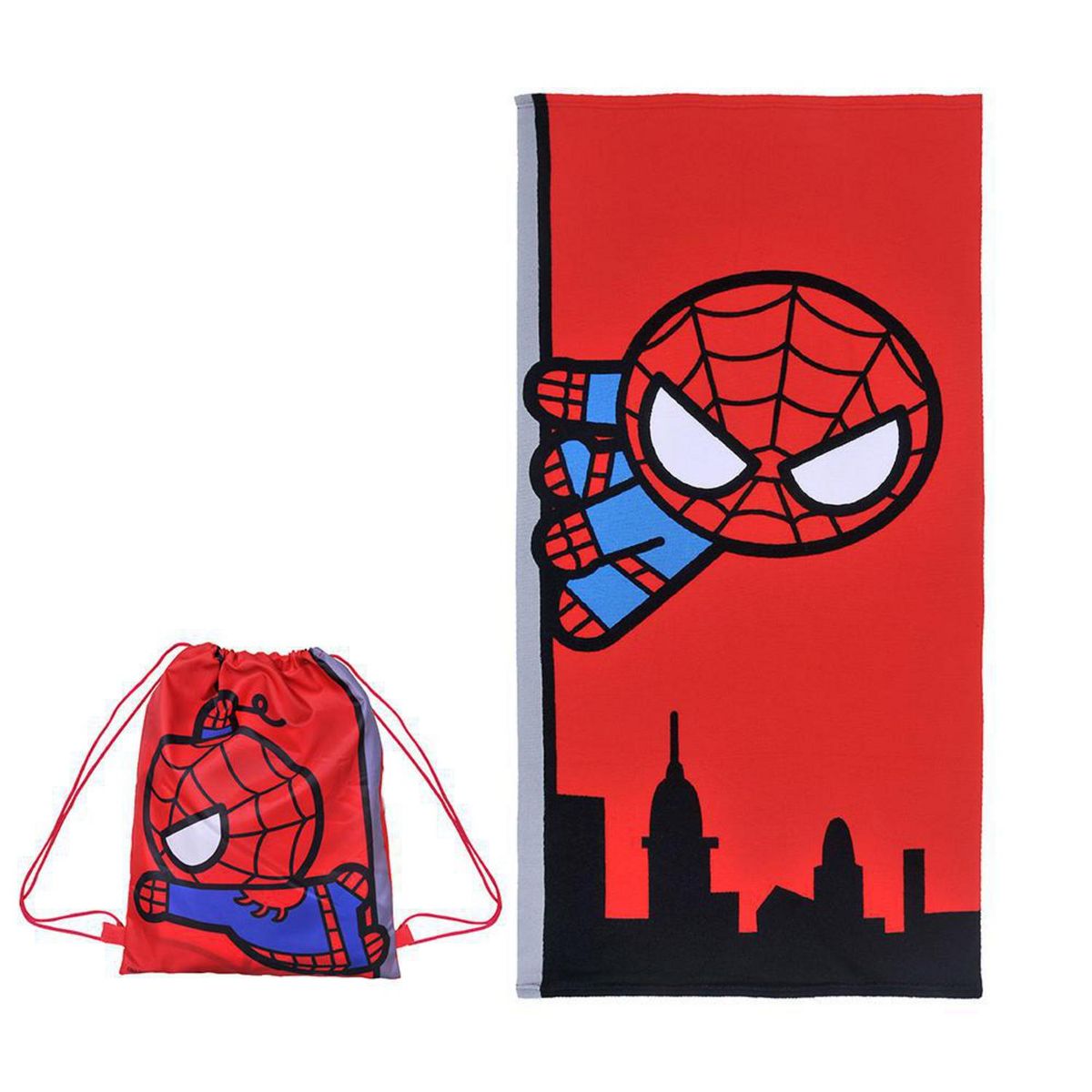 DISNEY - Toalla Playa con Bolso 250 gr Poliéster 70x140 cm Spiderman