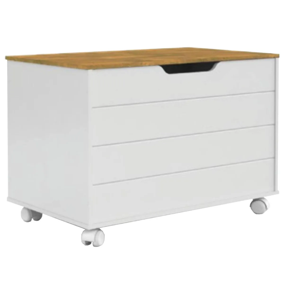KIDSCOOL - Baul blanco tapa madera