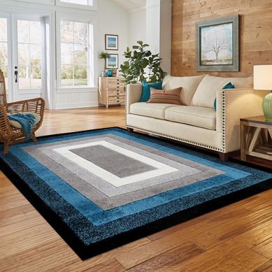 Alfombra Frise Carved Florida D1 133x180 Blue