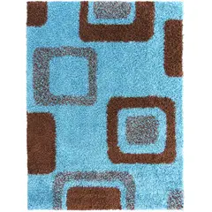 IDETEX - Alfombra Shaggy D1 133x180 Turquesa